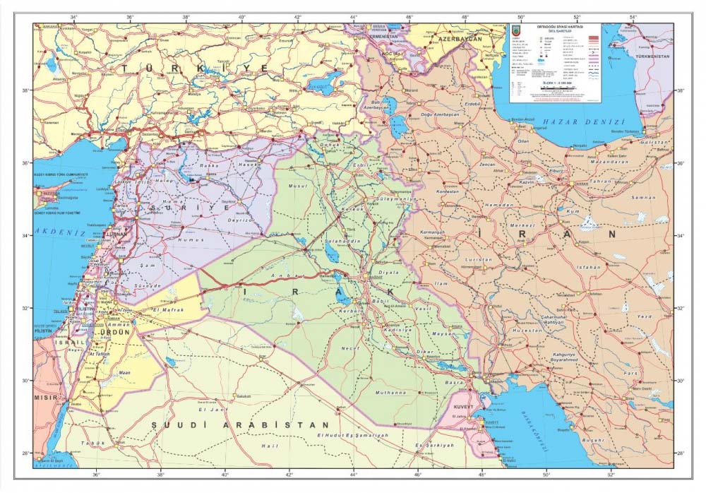 Ortadoğu Siyasi Haritası [PDF ve Yüksek Çözünürlük] – Türkiye ve Dünya ...